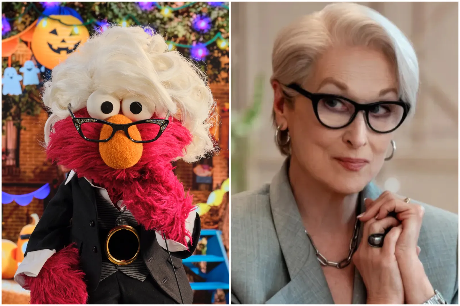 Imagem: Elmo vai se fantasiar de Miranda Priestly, a vilã da moda interpretada por Meryl Streep, neste Halloween