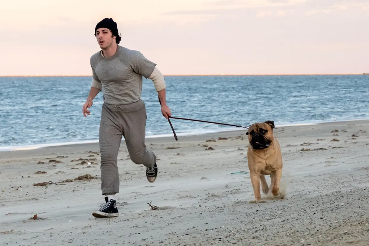 Imagem: Ator de ‘I Play Rocky’, Anthony Ippolito fala sobre se transformar em Sylvester Stallone e contracenar com um cachorro: ‘Ele não era muito fã de mim’