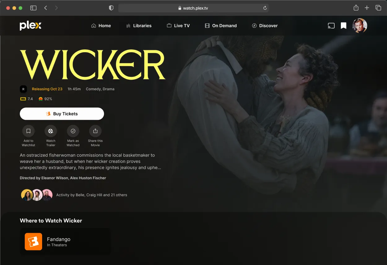 Imagem: Fandango e Plex vão integrar a venda de ingressos de cinema ao streaming
